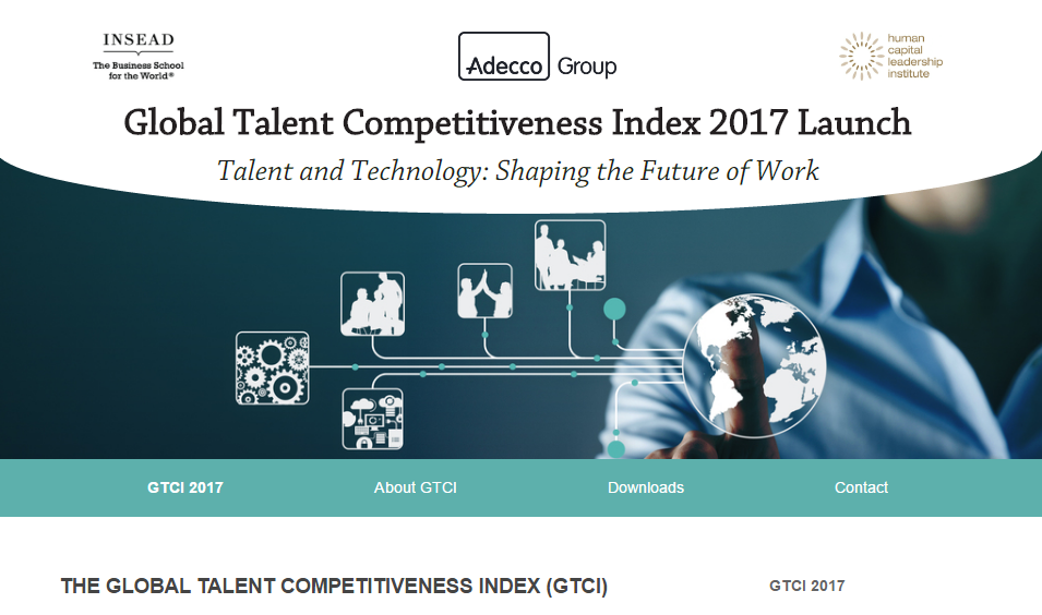 GTCI2017 – 人材競争力に関する国際調査発表